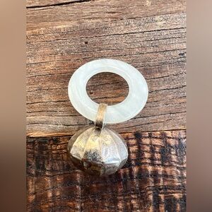 Sterling Baby Rattle w/Plastic Ring